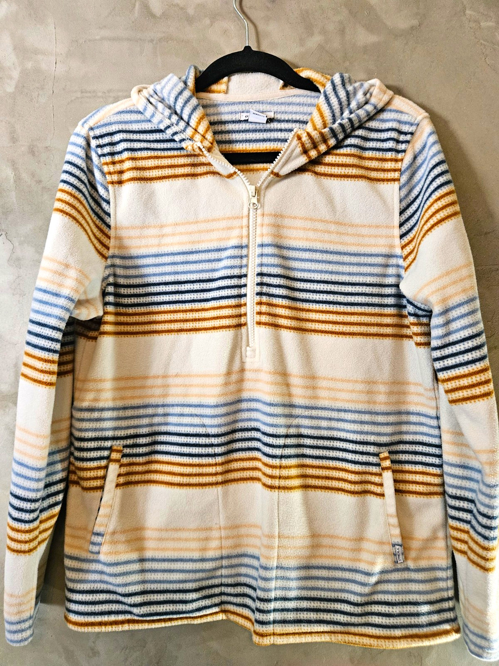 O'Neill Women's Striped Fleece 1/4 Zip Hoodie w/ Pockets Polyester Size M